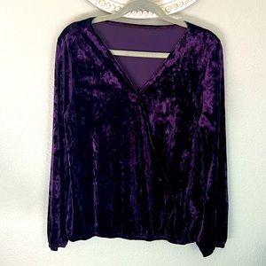 Crushed Velvet Crossover Blouse